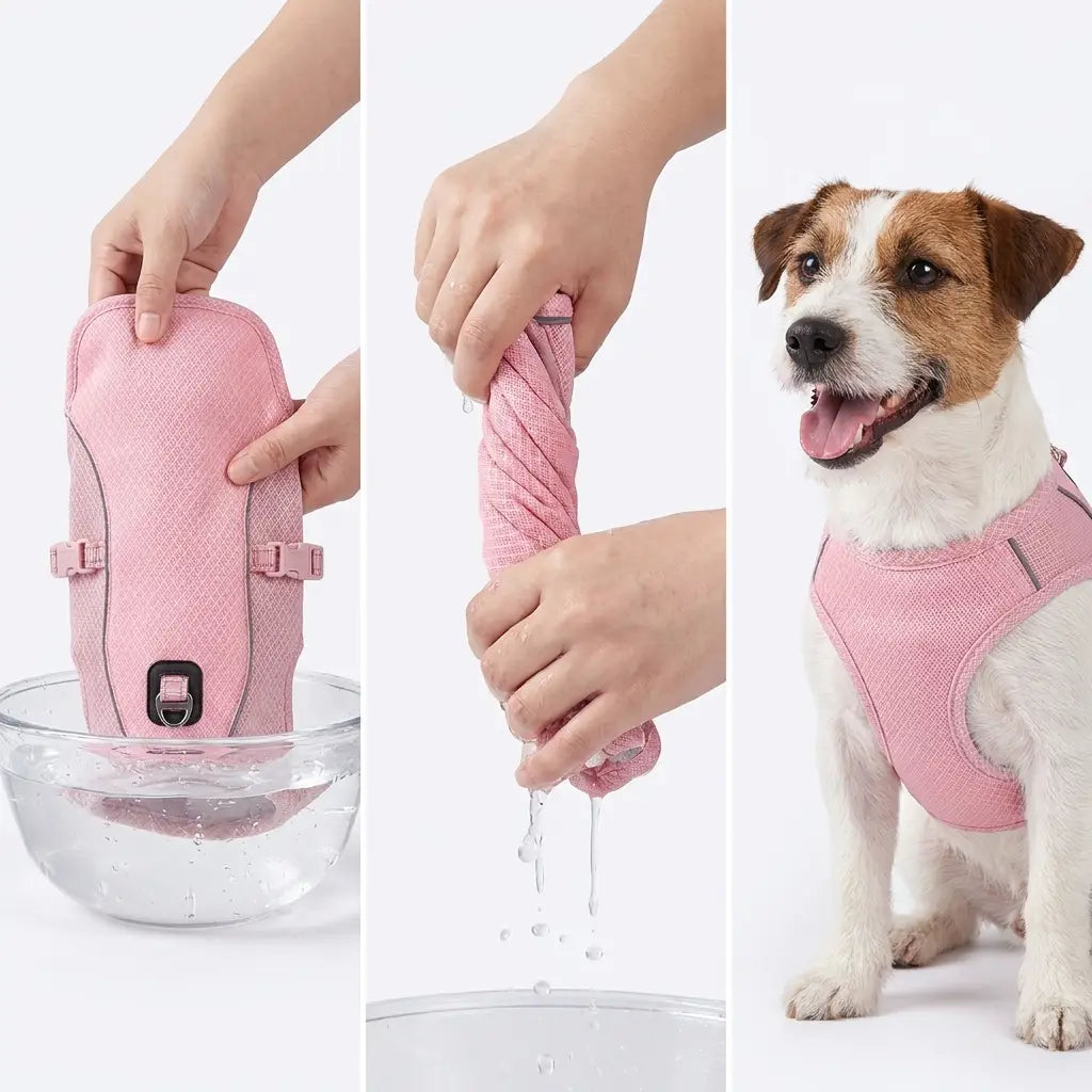 Three steps: soak, wring and wear the cooling vest